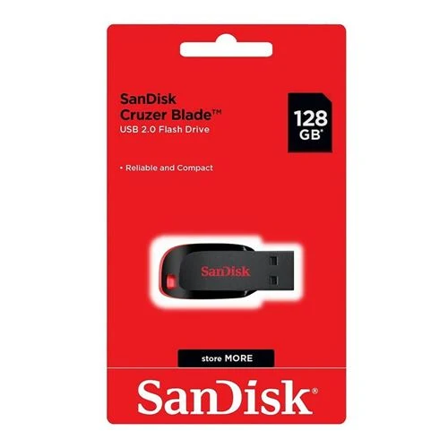 Memoria USB Sandisk 128GB Cruzer Blade SuperSpeed+ USB 2.0 Flash Drive Negro