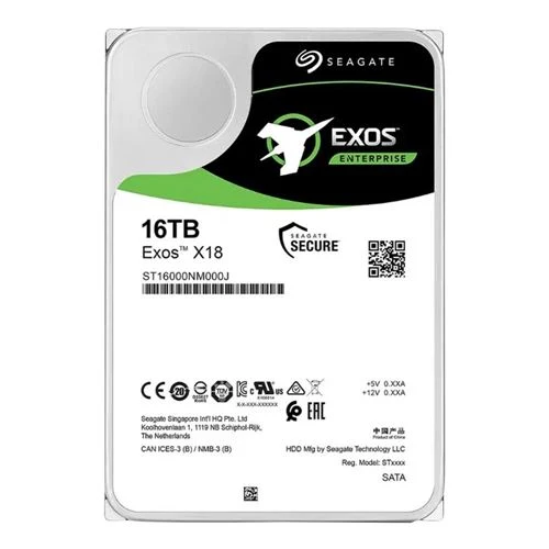 Disco Duro Seagate Exos Enterprise X18 16TB 7200 RPM SATA III 6Gb/s 3.5" CMR Internal Hard Drive