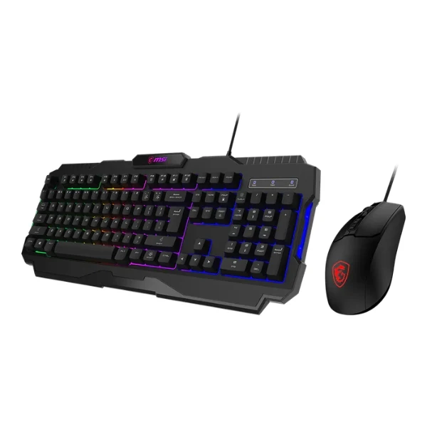 Combo Teclado y Mouse MSI Gaming Forge GK100 - RGB - 6400 DPI - 7 Botones - USB - Inglés - Negro