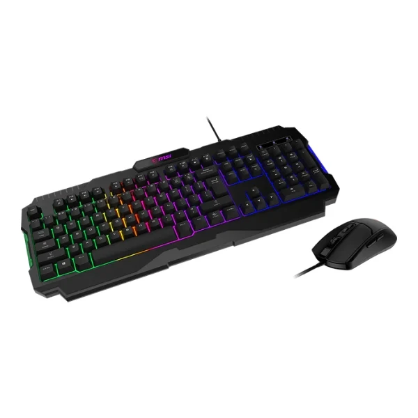 Combo Teclado y Mouse MSI Gaming Forge GK100 - RGB - 6400 DPI - 7 Botones - USB - Inglés - Negro