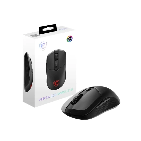 Mouse MSI Gaming Versa 300 Wireless - 8000 DPI - 6 Botones - RGB - Bluetooth 5.3 - Negro
