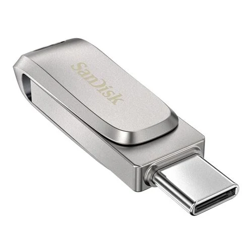 Memoria USB Sandisk 256GB Dual Drive Luxe SuperSpeed+ USB 3.1 (Gen 1) Flash Drive Plata