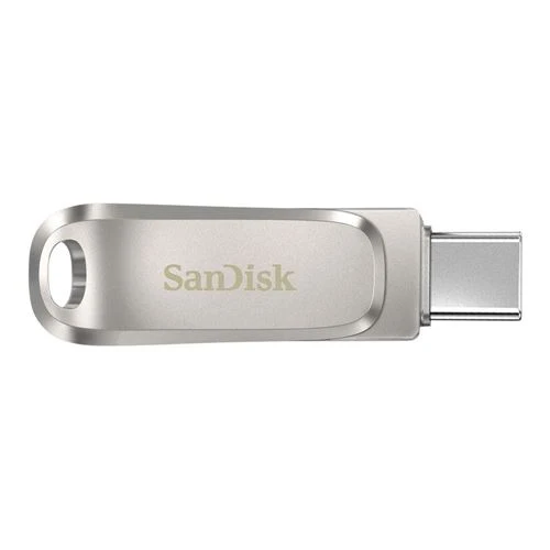 Memoria USB Sandisk 256GB Dual Drive Luxe SuperSpeed+ USB 3.1 (Gen 1) Flash Drive Plata