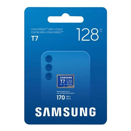 Tarjeta de Memoria Samsung T7 128GB microSDXC Card UHS-I Flash Memory Card Class 10 U3 V30 A2 Memory Card