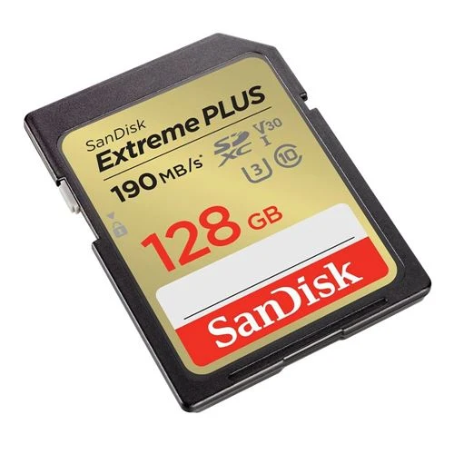Tarjeta de Memoria Sandisk 128GB Extreme+ SDXC Class 10 UHS-I V30 Flash Memory Card