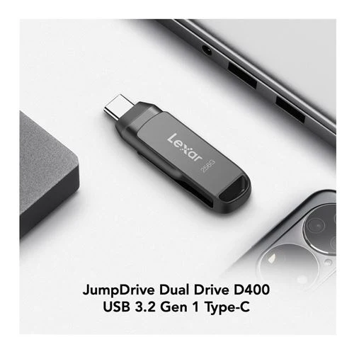 Memoria USB Lexar 128GB JumpDrive Dual Drive D400 USB 3.2 Gen 1 Flash Drive (USB-C / USB-A)