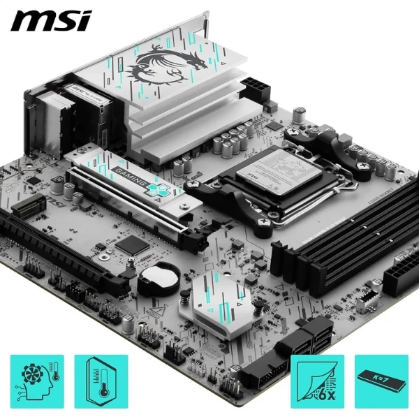 Tarjeta Madre MSI B840M Gaming Plus WiFi 6E - Micro-ATX - Socket AM5 - 4x DDR5 - 2x M.2 - PCIe 4.0 - WiFi 6E - Bluetooth 5.3 - HDMI/DisplayPort - 911-7E76-001