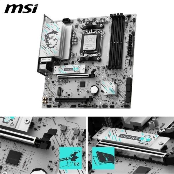Tarjeta Madre MSI B840M Gaming Plus WiFi 6E - Micro-ATX - Socket AM5 - 4x DDR5 - 2x M.2 - PCIe 4.0 - WiFi 6E - Bluetooth 5.3 - HDMI/DisplayPort - 911-7E76-001