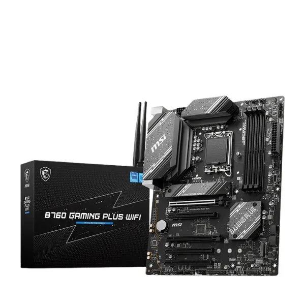 Tarjeta Madre MSI B760 Gaming Plus WiFi - ATX - Socket LGA1700 - 4x DDR5 - 2x M.2 - PCIe 4.0 - WiFi 6E - Bluetooth 5.3 - 911-7D98-046