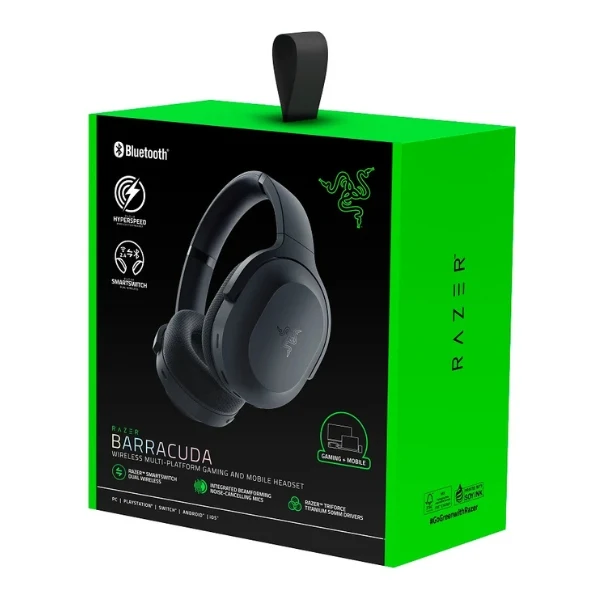 Audífonos Gamer Inalámbricos Razer Barracuda - Bluetooth - USB - Drivers 50mm - Micrófono con Cancelación de Ruido - RZ04-03790100-R3U1 - Negro