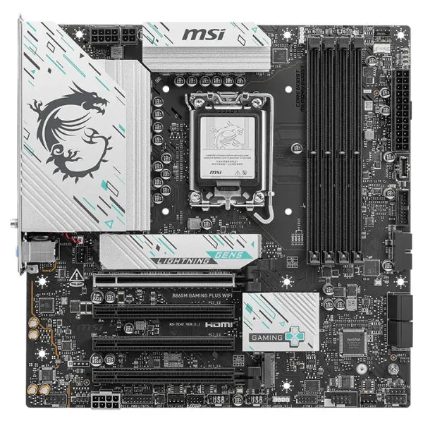 Tarjeta Madre MSI PRO B860M Gaming Plus WiFi 7 - Micro-ATX - Socket LGA1851 - 4x DDR5 - 3x M.2 - PCIe 5.0 - WiFi 7 - Bluetooth 5.4 - 911-7E42-003