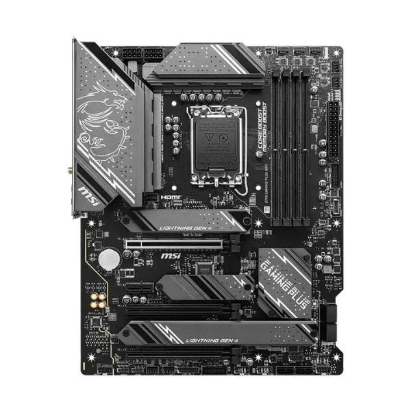 Tarjeta Madre MSI Z790 GAMING PLUS WIFI - Socket LGA1700 - Intel Z790 - DDR5 7200 MT/s - 4xM.2 - PCIe 5.0 - WiFi 6E - 2.5G LAN - Negro - 911-7E06-075