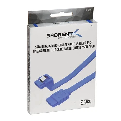 Cable de Datos SATA III Sabrent Ángulo Recto Azul (6 Gbit/s)