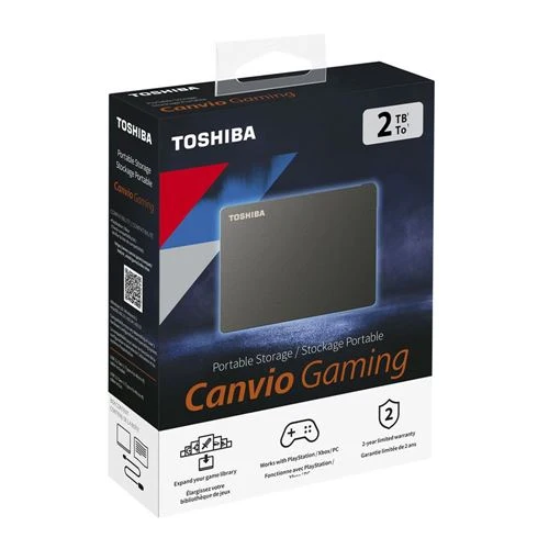 Disco Duro Toshiba Canvio Gaming 2TB USB 3.1 (Gen 1 Type-A) 2.5" Portable External Hard Drive Negro