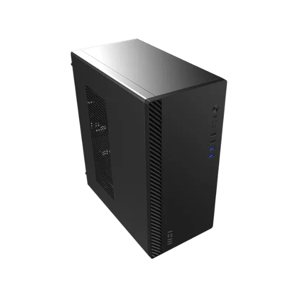 Case MSI PRO SHIELD M100P Mid Tower Micro-ATX - Oficina - 1 Ventilador 80mm - 4 USB - Soporte GPU 275mm - Negro - 306-7G31M21-HH9