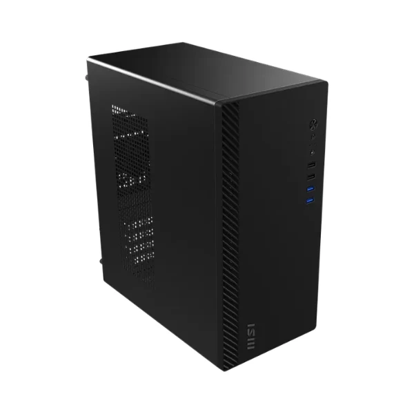 Case MSI PRO SHIELD M100P Mid Tower Micro-ATX - Oficina - 1 Ventilador 80mm - 4 USB - Soporte GPU 275mm - Negro - 306-7G31M21-HH9