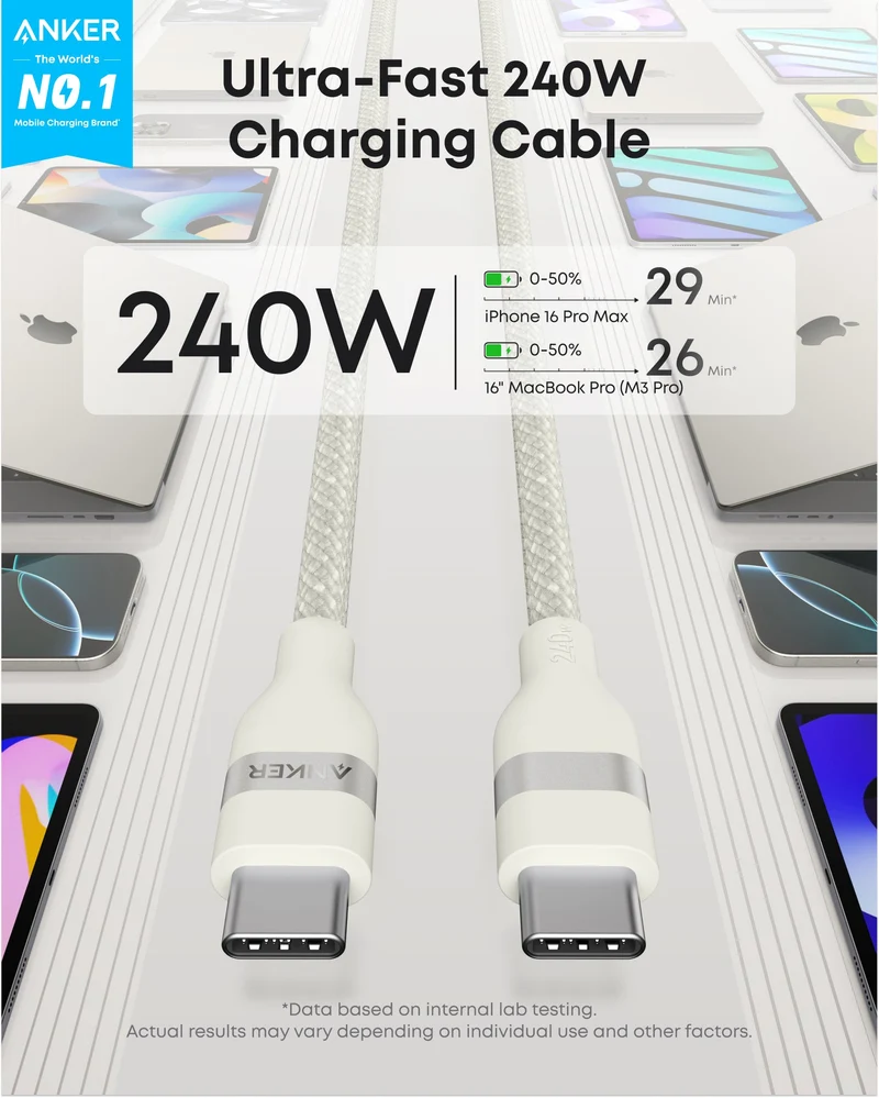 Cable Anker 322 USB-C to USB-C Cable (6ft Braided)