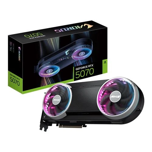 Tarjeta de Video Gigabyte AORUS GeForce RTX 5070 INFINITY OC Dual-Fan 12GB GDDR7