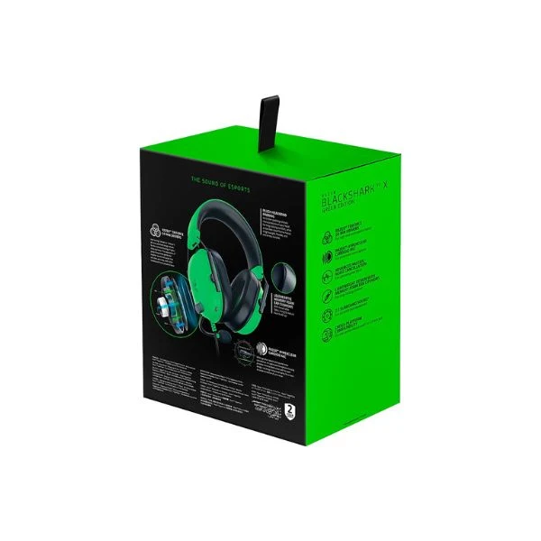 Audífonos Gamer Razer BlackShark V2 X 3.5mm - Sonido Envolvente 7.1 - Drivers 50mm - Micrófono HyperClear - Multiplataforma - RZ04-03240600-R3U1 - Verde