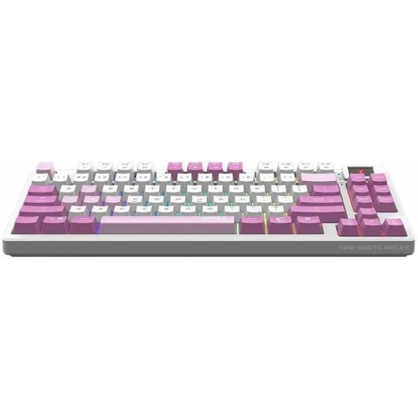 Teclado Gamer MSI FORGE GK600 TKL Wireless Mecánico RGB - Switches Lineales Hot Swap - Bluetooth 2.4GHz USB Tipo-C - Inglés - Violeta Blanco - S11-43CEP01-HH9