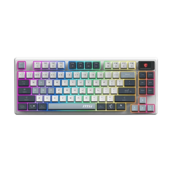 Teclado Gamer MSI FORGE GK600 TKL Wireless - Mecánico RGB - 2.4GHz/Bluetooth/USB-C - Inglés - S11-42CEP01-HH9 - Blanco/Gris