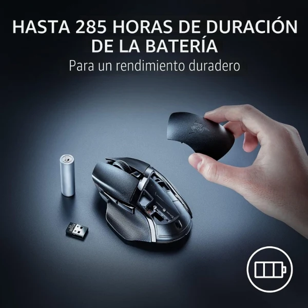 Mouse Gamer Razer Basilisk V3 X HyperSpeed - Inalámbrico - Sensor Óptico 18000 DPI - 9 Controles Programables - RZ01-04870100-R3U1 - Negro