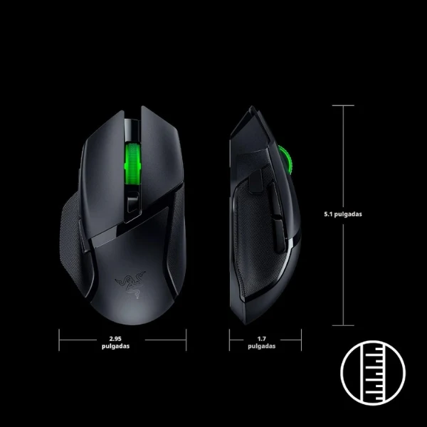 Mouse Gamer Razer Basilisk V3 X HyperSpeed - Inalámbrico - Sensor Óptico 18000 DPI - 9 Controles Programables - RZ01-04870100-R3U1 - Negro