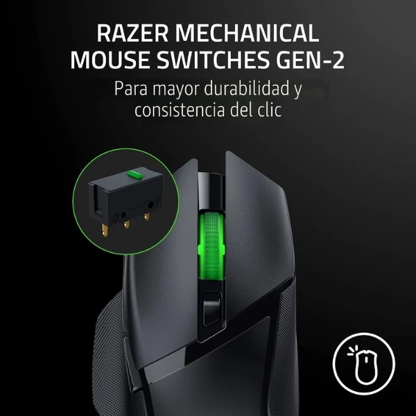 Mouse Gamer Razer Basilisk V3 X HyperSpeed - Inalámbrico - Sensor Óptico 18000 DPI - 9 Controles Programables - RZ01-04870100-R3U1 - Negro
