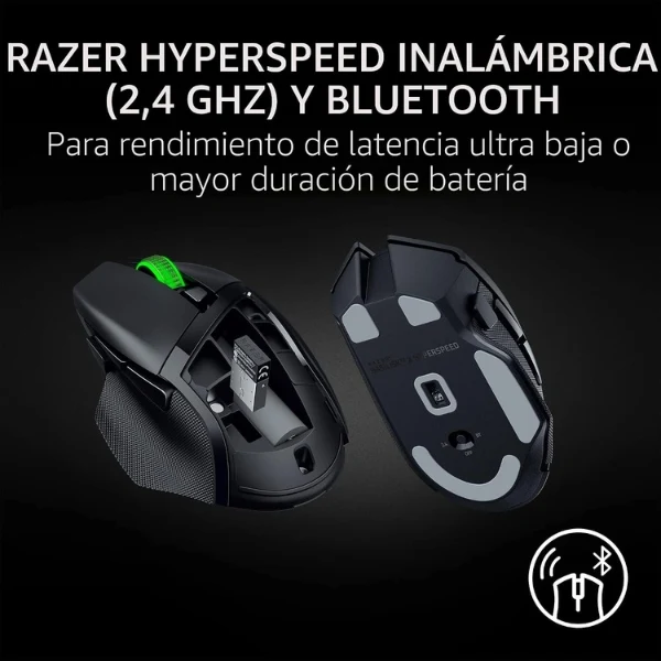 Mouse Gamer Razer Basilisk V3 X HyperSpeed - Inalámbrico - Sensor Óptico 18000 DPI - 9 Controles Programables - RZ01-04870100-R3U1 - Negro