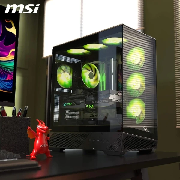 Case MSI MAG PANO 130R PZ - Mid Tower - ATX - Vidrio Templado - 4 Ventiladores ARGB 120mm - USB Type-C - 306-7G32R21-HH9