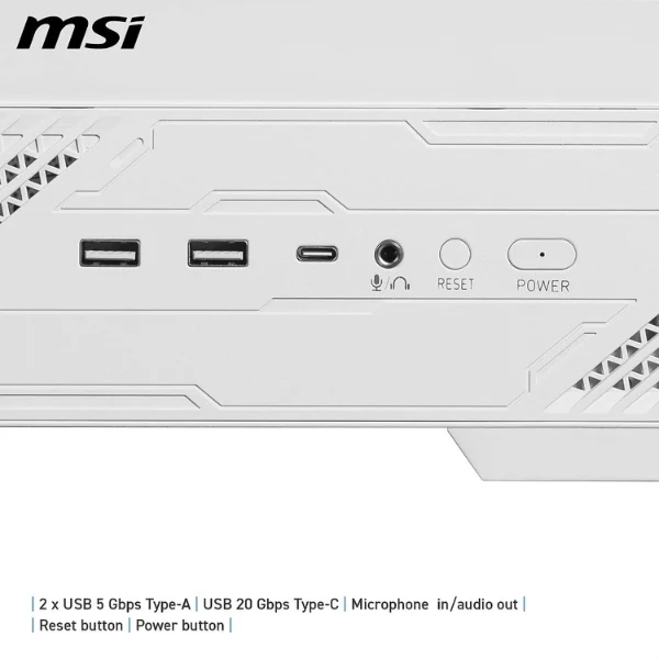 Case MSI MAG PANO 130R PZ - Mid Tower - ATX - Vidrio Templado Panorámico - ARGB - Blanco - 306-7G32W14-HH9
