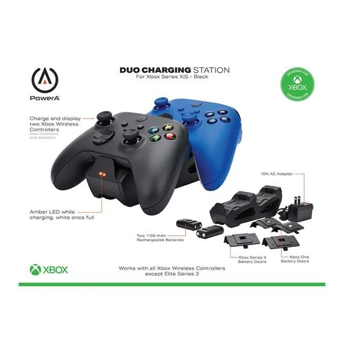 Base de carga PowerA Dual Charging Station for Xbox Series X/S Controllers Negro