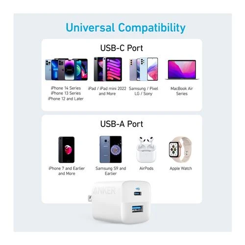 Cargador Anker 32W 2-Port USB-C/USB-A Wall Charger