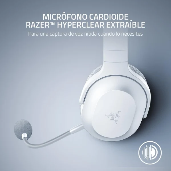 Audífonos Gamer Inalámbricos Razer Barracuda X - Drivers 40mm - Bluetooth - Micrófono HyperClear - USB Tipo C - blaco/gris - RZ04-04430200-R3U1