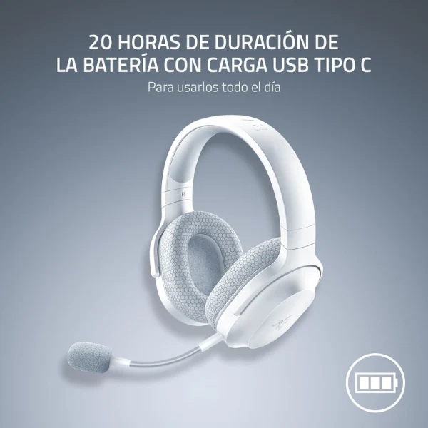 Audífonos Gamer Inalámbricos Razer Barracuda X - Drivers 40mm - Bluetooth - Micrófono HyperClear - USB Tipo C - blaco/gris - RZ04-04430200-R3U1