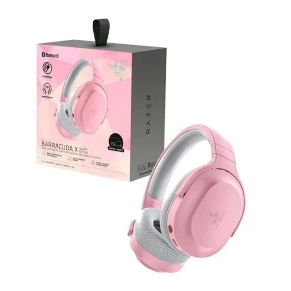 Audífonos Gamer Inalámbricos Razer Barracuda X - Drivers 40mm - Bluetooth 5.2 - Micrófono HyperClear Cardioid - USB Tipo C - Rosado - RZ04-04430300-R3U1