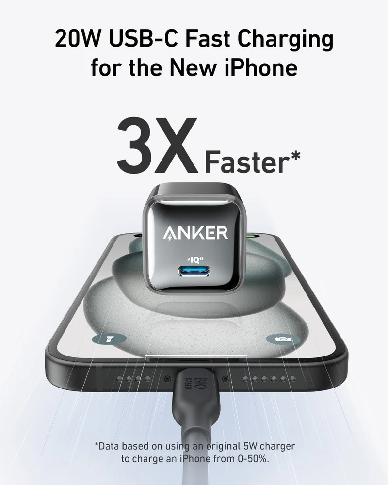 Cargador Anker Nano Pro 20W USB-C Power Delivery Wall Charger Blanco