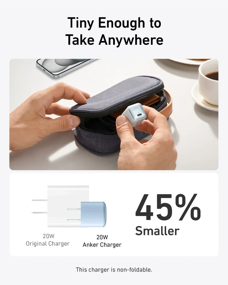 Cargador Anker Nano Pro 20W USB-C Power Delivery Wall Charger Blanco
