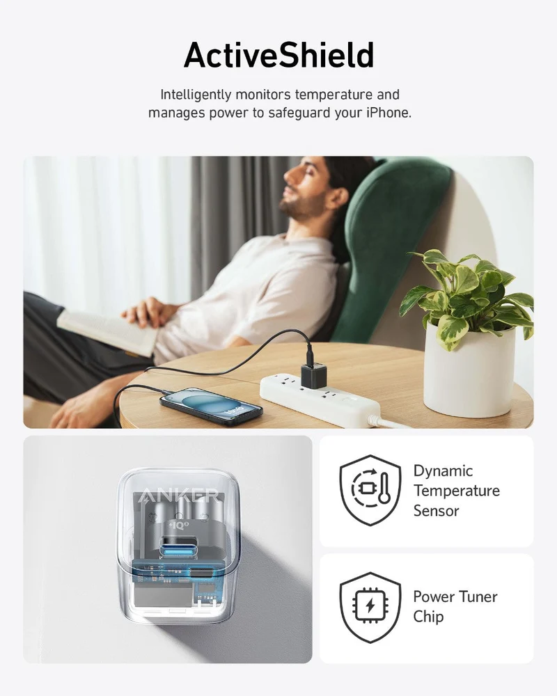 Cargador Anker Nano Pro 20W USB-C Power Delivery Wall Charger Blanco