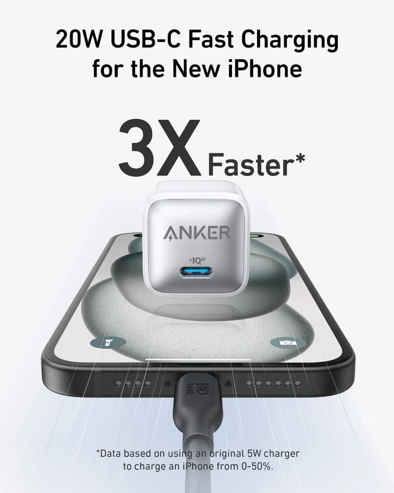 Cargador Anker Nano Pro 20W USB-C Power Delivery Wall Charger Blanco