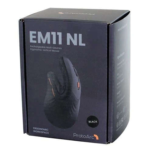 Mouse ProtoArc EM11 Ergonomic Vertical Bluetooth Wireless Mouse Negro