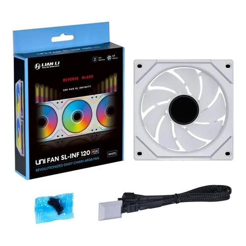 Fan Cooler Lian Li UNI FAN SL-INF FLEX Reverse Blade 120mm Fluid Dynamic Case Fan Blanco