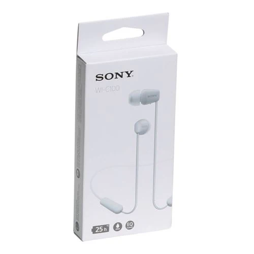 Audífonos Sony WI-C100 Bluetooth Wireless Earbuds Blanco