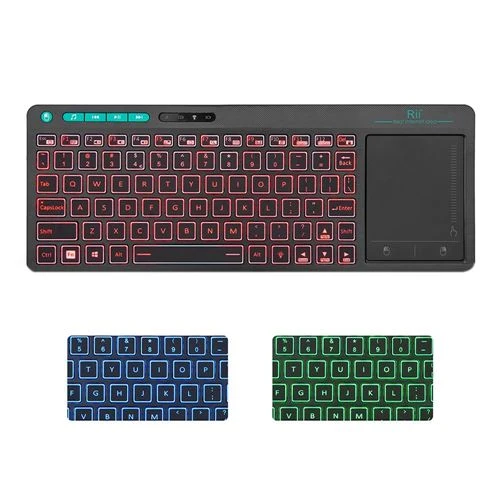 Teclado Riitek K18 Plus Wireless 3-LED Color Backlit Multimedia Keyboard