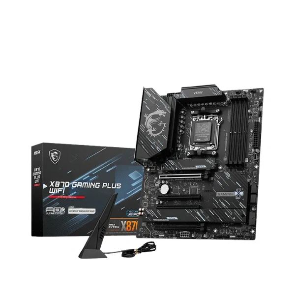 Tarjeta Madre MSI X870 GAMING PLUS WIFI - Socket AM5 - AMD X870 - DDR5 8200 MT/s - 3xM.2 - PCIe 5.0 - WiFi 7 - 5G LAN - Negro - 911-7E70-001
