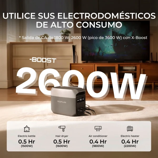 Estación de Energía Portátil EcoFlow DELTA 3, 1024 Wh, 1800 W