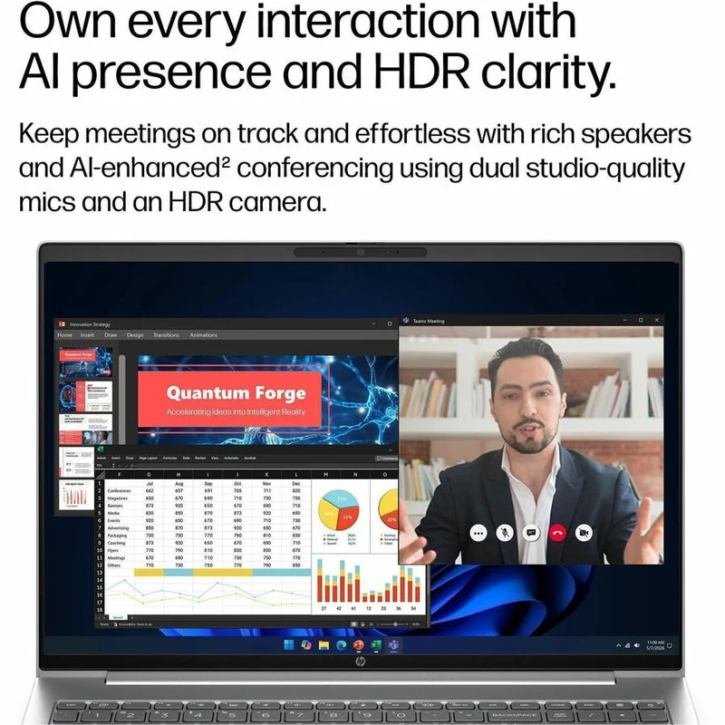 Laptop HP ProBook, AMD AMD Ryzen AI 5 430 4 Núcleos, 16GB DDR5, 256 GB SSD -, Radeon 840M
