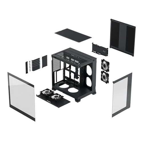 Case Fractal Design Pop 2 Vision RGB Tempered Glass ATX Mid-Tower Computer Case Negro