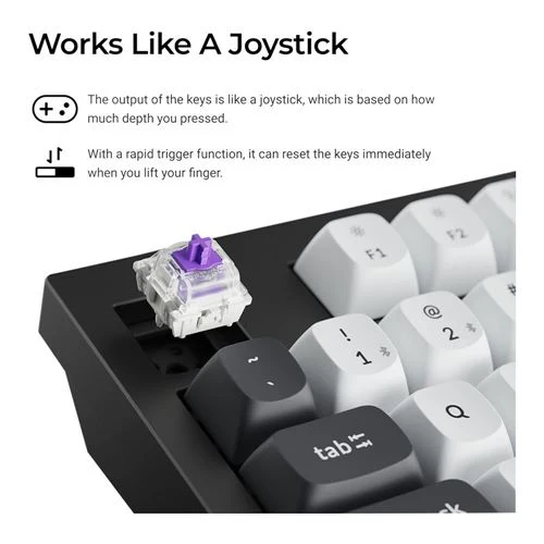 Teclado Keychron Q5 HE Gaming Keyboard Swappable RGB Backlight Nebula Switch Knob Version Negro