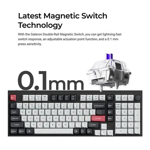 Teclado Keychron Q5 HE Gaming Keyboard Swappable RGB Backlight Nebula Switch Knob Version Negro